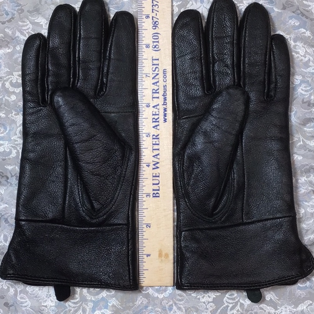 🛞 Emanuel Geraldo Black Leather Soft Poly Fleece Lining - Picture 5 of 7